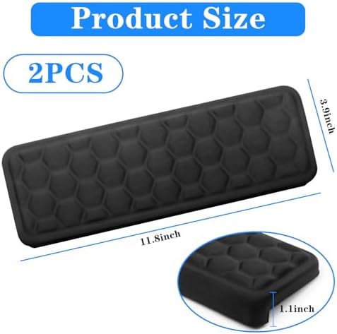 2 Pack L-Shaped Desk Elbow Pads, Adjustable Spacing Soft Memory Foam with Non-Slip Base, Ergonomic Desk Edge Cushion & Wrist Rest for Computer Keyboard, Office and Home Use Black