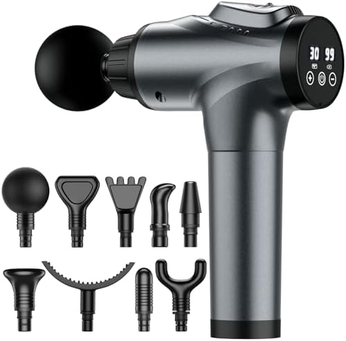 APHERMA Massage Gun, Muscle Massage Gun for Athletes Handheld Electric Deep Tissue Back Massager, Percussion Massage Device for Pain Relief with 30 Speed Levels 9 Heads
