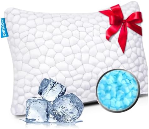 Cooling Bed Pillows for Sleeping 1 Pack Shredded Memory Foam Pillows Adjustable Cool Pillow