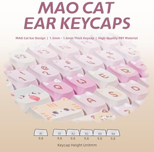 ZORNHER ZH100 Wireless Cat Mechanical Keyboard,98% Pink Cute Creamy Keyboard with Number Pad,Full Size Hot-Swappable Kitty Gaming Keyboard,Meow Meow Squad Keycaps,Clicky Blue Switches,RGB Backlit