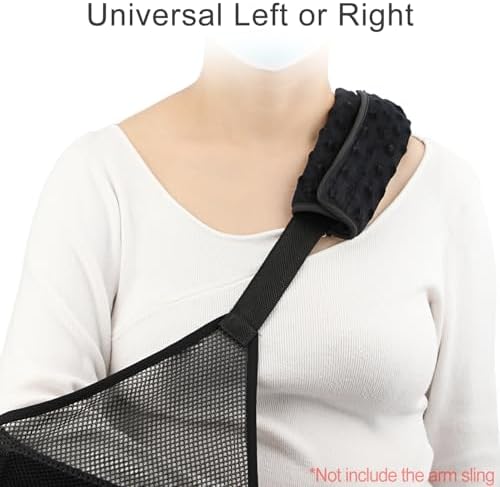 Cushioned Arm Sling Padding for Neck Slim Sling Pad Neck Strap Cushion Comfort Shoulder Support Rotator Cuff Surgery Arm Immobilizer Brace Carry Padded Cover Pillow Wrist Hand Injury, Pack of 2 Black