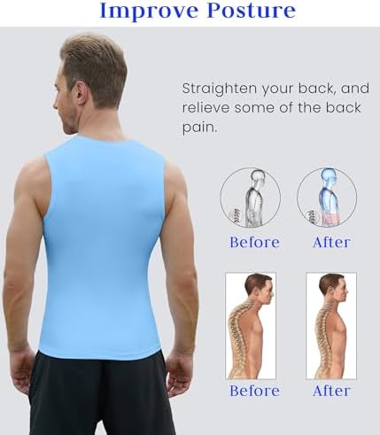 Compression Shirt Men Slimming Body Shaper Vest Crewneck Workout Tank Top