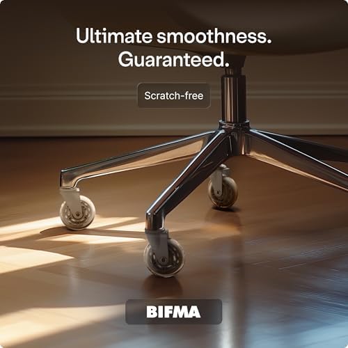 Desktronic Office Chair Caster Wheels Set of 5 — BIFMA Certified, 3X More Durable, Fits 99% of Chairs, No Chair Mat Needed, Safe for Hardwood, Tile & Carpet, 551 lbs Capacity (White)