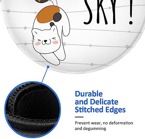 Cute Animal cat Flying with Balloon cat Mouse pad Cute,Gaming Mouse pad Small Non-Slip Round Mouse Pads for Wireless Mouse,Laptop,Desk