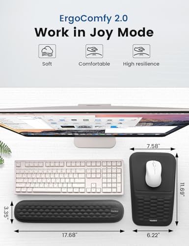 2-in-1 Keyboard & Mouse Wrist Rest Set – Ergonomic Pain-Relief Support, Memory Foam Wrist Cushion with 8° Slope & Massage Nubs, Non-Slip PU Base, Relieves Wrist Pain & Carpal Tunnel from Long Typing