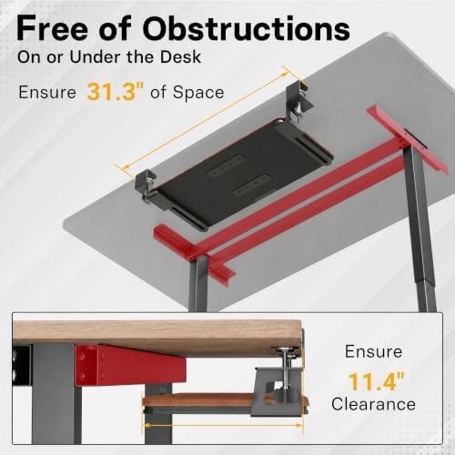 BONTEC Under Desk Keyboard Tray, Pull-Out Keyboard & Mouse Platform