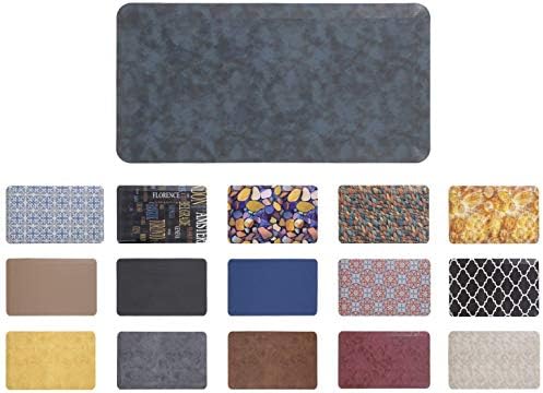 Mabel Home Anti Fatigue Floor Mat- 3 Size(20x32 & 20x39 & 24x70),16 Colors - Standing Desk Mat-Kitchen Floor Mat-Stain ResistantHome Non-Slip Bottom, Extra Soft (Blue, 20" x 39")