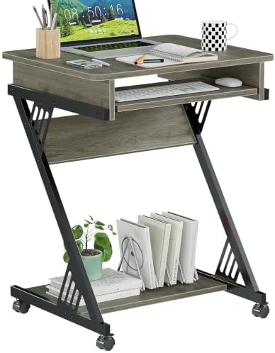 ALISENED Computer Desk for Small Spaces Compact Desk with Keyboard Tray
