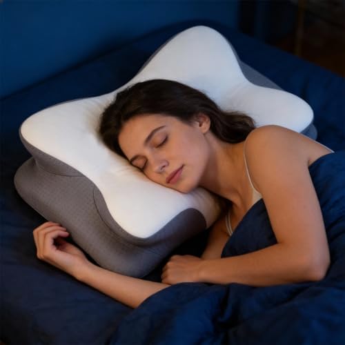 Ergonomic Memory Foam Pillow for Neck Pain, Queen Size