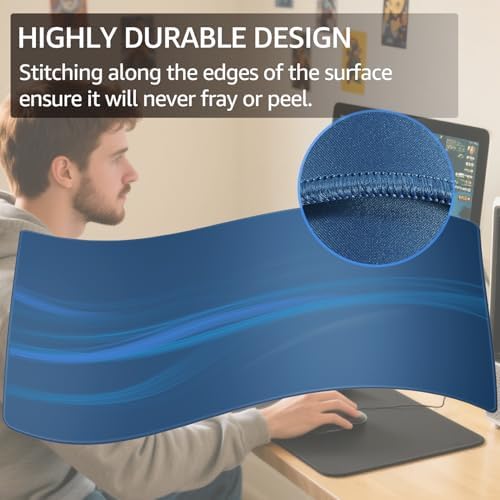 KTRIO Large Gaming Mouse Pad, Desk Mat, 31.5 x 15.7 in, Navy Blue, XXL