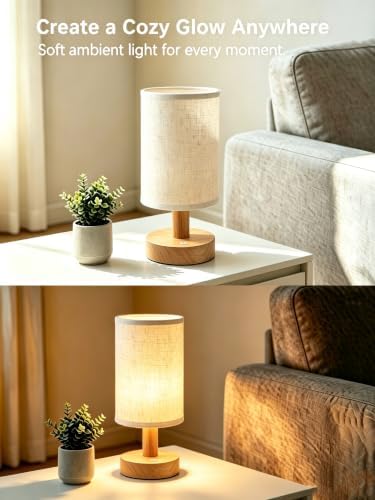 CHLORANTHUS Mini Rechargeable Cordless Table Lamp – 4000mAh Battery Bedside Lamp, Touch Control Dimmable LED Light with 3 Color Modes, Portable Night Light for Decor for Bedroom & Living Room