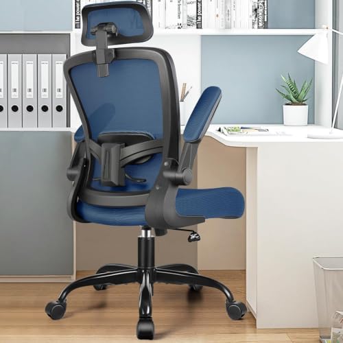 FelixKing Office Chair, Desk Chair with Adjustable Lumbar Support, Ergonomic Computer Chair with High Back and Armrest, Adjustable Height Gaming Chair Home Office Swivel Chair(Navy)