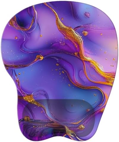 Upgrade Ergonomic Mouse Pad,Non Slip Mousepad Wrist Rest Support for Office, Computer, Laptop & Mac(B-Art Purple Marble)