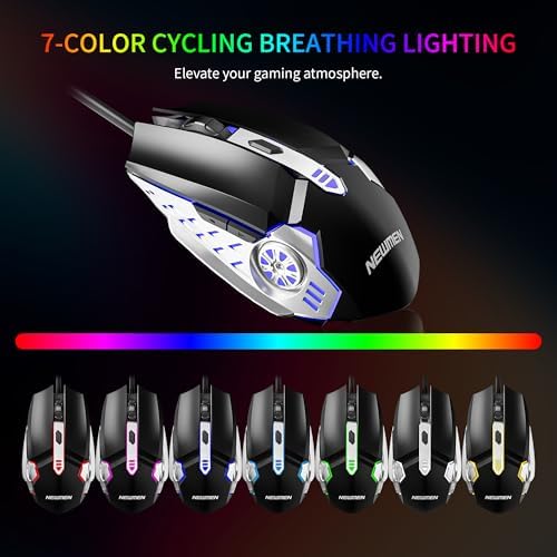 Newmen GM104 Wired Gaming Keyboard and Mouse Combo,Mechanical Feel Keyboard