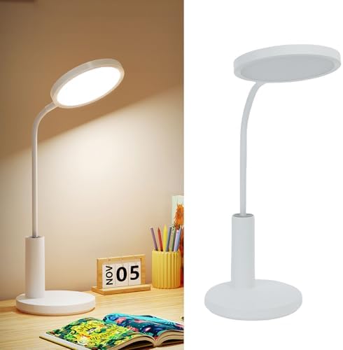 Eye Protection 350lm Stepless Dimming Desk Lamp, ABS Lamp with Stable Base 45Min Timer 60s Delay for Home Work Study Bedroom Bedside CY-8628
