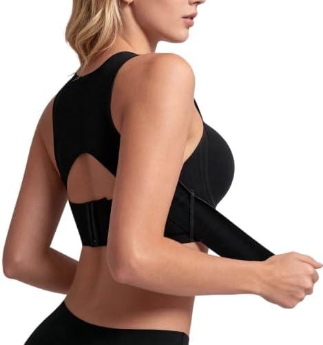 Posture Corrector Bra for Women Front Closure Cross Back Wireless Bras Seamless Full Support Push Up Bralette
