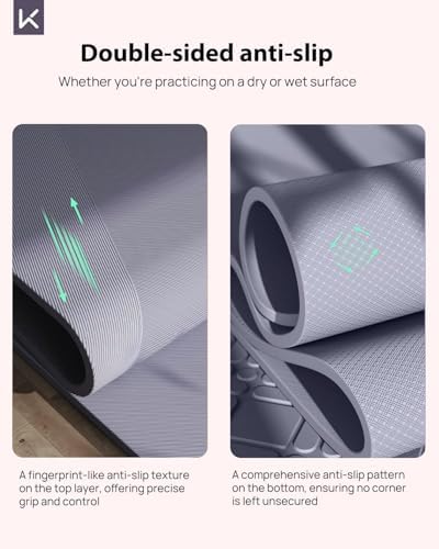 KEEP Extra Wide Yoga Mat, 7mm Thick 72" x 32" Exercise Mat
