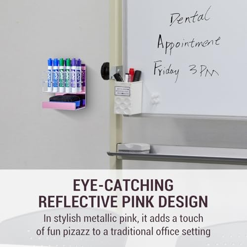MyGift Hanging Rose Pink Dry Erase Whiteboard Marker Holder with 10 Slots
