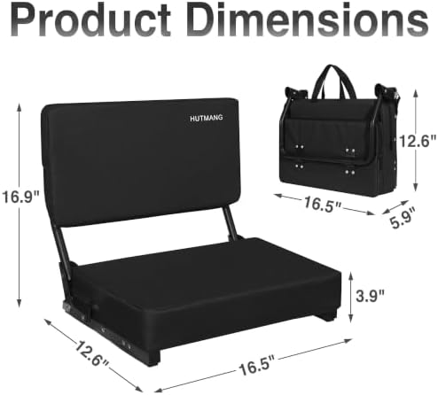 HUTMANG Swivel Backrest Stadium Seats,bleacher Chairs with Back and Cushion