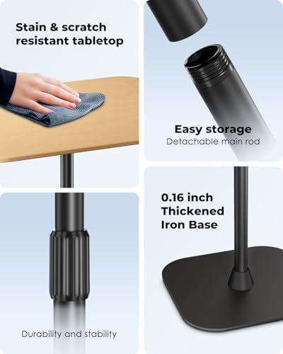 Viozon Floor Laptop Stand for Bed,Laptop Table, Small & Portable Standing Desk with Adjustable Height 26.7"-36.62", Quick Installation for Office,Conference Room,Living Room,Home Office,Bed/Sofa Side