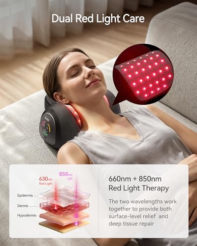 Heated Cervical Traction Device with Red Light for Cervical Pain Relief
