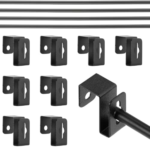 4 Set 12 Pcs Metal Hanging File Bracket Clips, Black