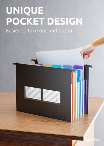 ThinkTex 10-Pack Hanging File Folders with 7 Expanding Pockets