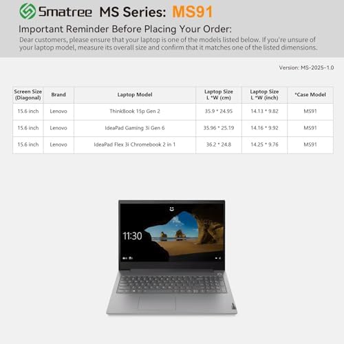 Smatree MS91 Case with Stand for 15.6" Lenovo IdeaPad Flex 3i Chromebook