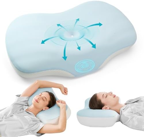 JOYENERGY Cervical Pillow or Neck Support, Ergonomic Contour Side Sleeper Pillows for Adults, Memory Foam Orthopedic Cervical Shape Gently Cradles Head for Sleeping Back Stomach Sleepers