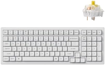 Keychron K4 Pro QMK/VIA Custom Wireless Mechanical Keyboard, Programmable Hot-swappable 100 Keys, RGB Backlight Wired Gaming Keyboard with K Pro Banana Switches for Mac/Windows/Linux - White