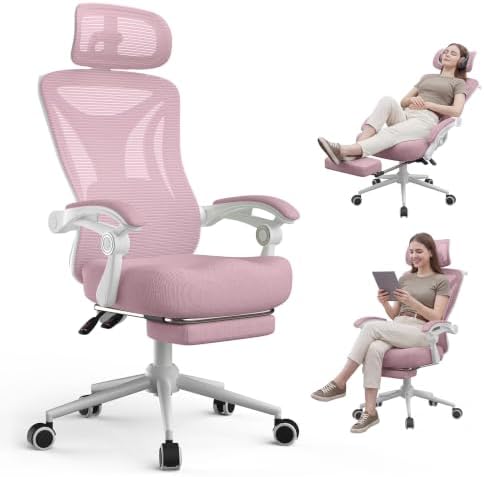 CYKOV Ergonomic Office Chair, Reclining, Footrest, Adjustable Lumbar, 350LB