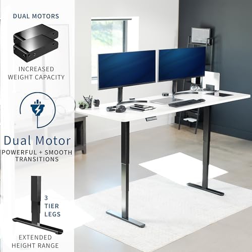 VIVO White 83 x 30 in Standing Desk, DESK-KIT-2B8W