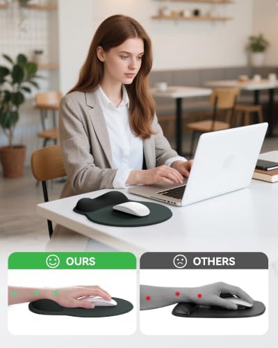 Mouse Pad with Wrist Rest for Desktop Large Ergonomic Mouse Mat(Black+Gray)