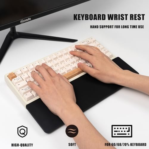 Sumgsn Black Keyboard Wrist Rest, Gel Wrist Pad for Keyboard 60%/68%/70%