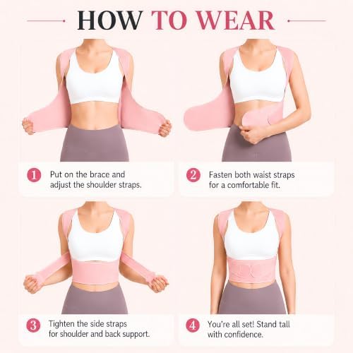 Lightweight Posture Corrector with Upper Back Brace for Women & Men