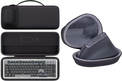co2CREA Hard Case Bundle for Logitech Alto Keys K98M Keyboard & MX Vertical Ergonomic Wireless Mouse, Travel Protective Storage Case with Mesh Pocket for POP Mouse and Accessories