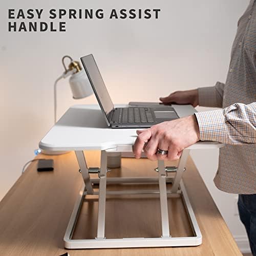 VIVO White 26 in Single Top Standing Desk Converter, DESK-V001JW