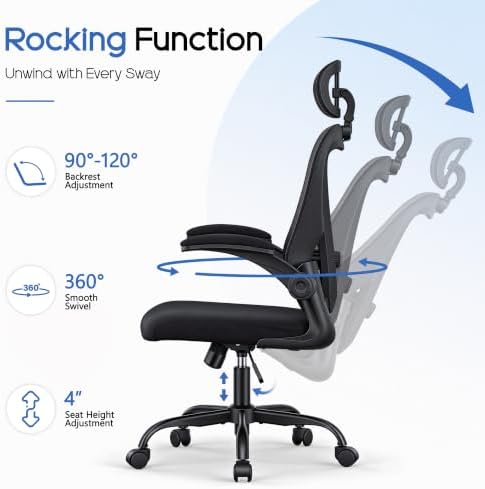 Office Chair, Ergonomic Office Chair with 3D Headrest, Computer Desk Chair