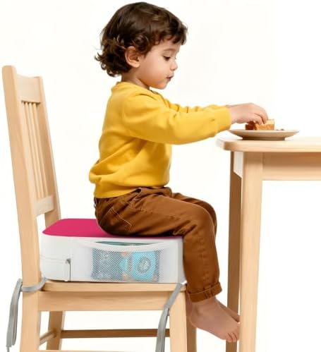 Booster Seat for Kitchen Chair, 3.8" Kid Booster Seat Cushion with Ties
