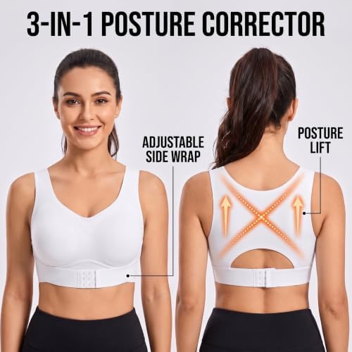 Posture Corrector Bra for Women Wireless Back Support Plus Size Sports Bra