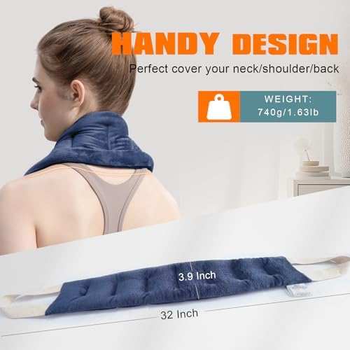 UNCN Heating Pad for Neck Shoulders & Back Microwavable Wrap Lavender Scent