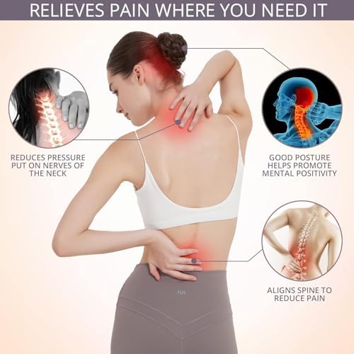 JMPOSE Back Posture Corrector for Women: Adjustable Shoulder Posture Brace Straightener Pain Relief (Beige S/M)