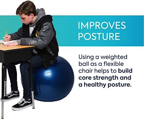 Bouncyband Balance Ball – Create Flexible Seating to Improve Focus at School, Office, or Home with This No-Roll Weighted Ball