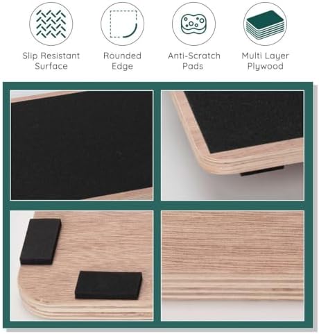 Wooden Wobble Board for Adults - Anti-Slip Balance Board for Stand-Desk Core Strength Therapy