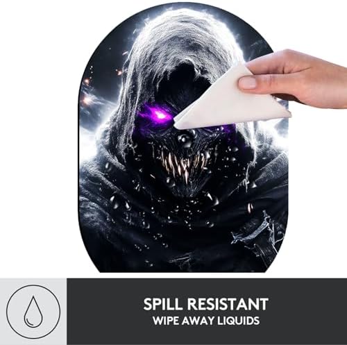 Small Mouse pad, Portable, Waterproof Non-Slip Rubber Bottom, Suitable for Wireless Mouse, Laptop Keyboard Tray for Both Men and Women, Office Travel 7.1x10.6in，Skull with Purple Eyes