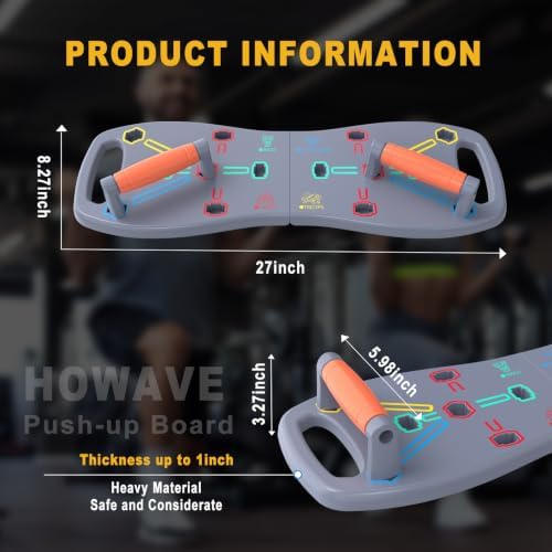 HOTWAVE Push Up Board, Portable Pushup Board for Men, Foldable Push Up Bar