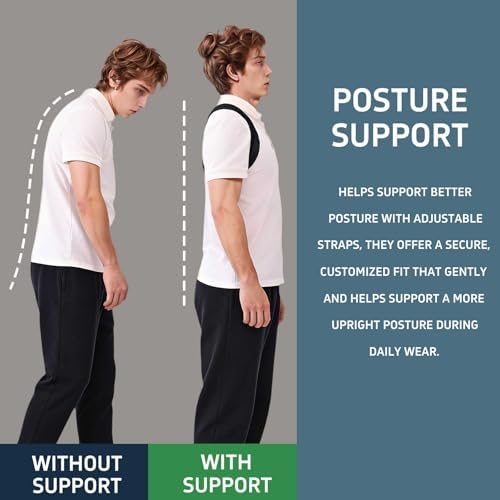 Posture Corrector for Women and Men Upper Back Brace Straightener Scoliosis (Midnight Black, X-Large)