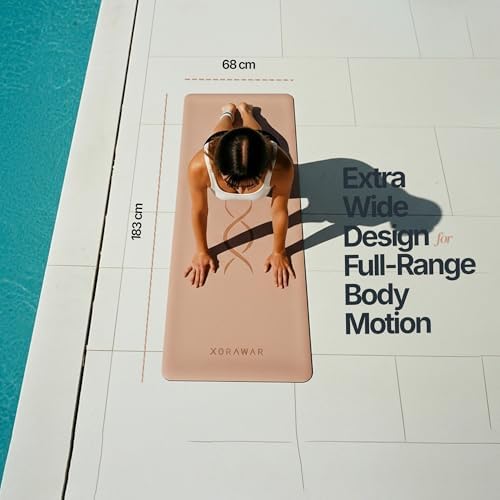 Natural Rubber Workout Mat with Bag | Thick Rubber mat 4.5 mm | Non Slip Yoga Mat Non Slip| Gym Mats for Home Gym Floor Mat, Home Exercise Mats for Home Workout Accessories, Fitness Mat, Workout Mats for Home Gym, Yoga Matt, Stretching Mat, Thick Exerc...
