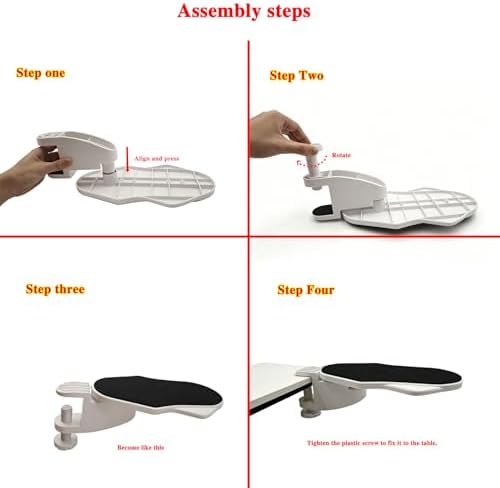 Ergonomic Computer Wrist Rest with Arm Support, 180° Rotatable Desk Extender for Keyboard