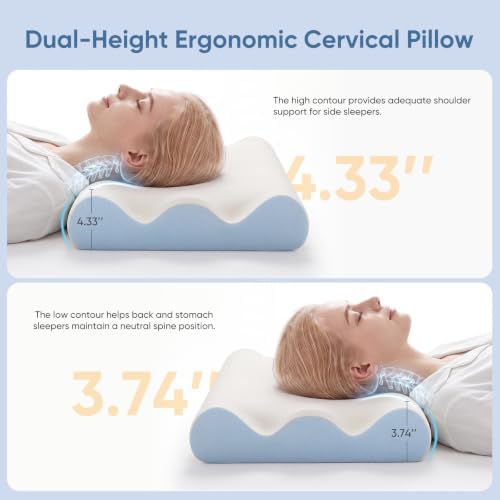 NEWBULIG Contour Memory Foam Cervical Pillow with Neck Support